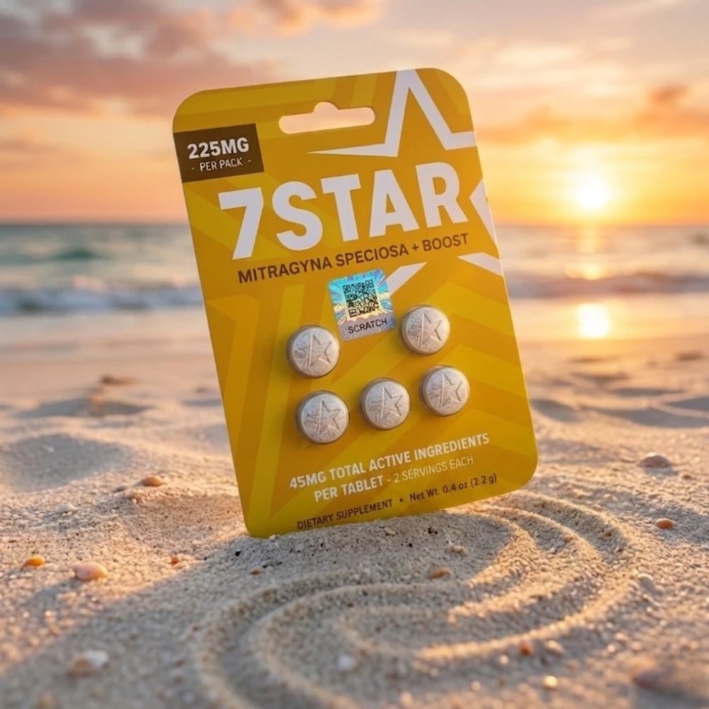 7 STAR Kratom ( Mitragyna Speciosa ) + Boost Extract 5 Count Pack - 7 Star 7 - hydroxymitragynine