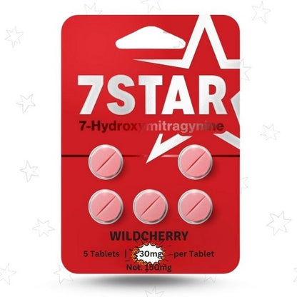 7 Star WildCherry 7 - Hydroxymitragynine 30mg 5 Count Tablets - 7 Star 7 - hydroxymitragynine