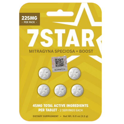 7 STAR Kratom ( Mitragyna Speciosa ) + Boost Extract 5 Count Pack - 7 Star 7 - hydroxymitragynine