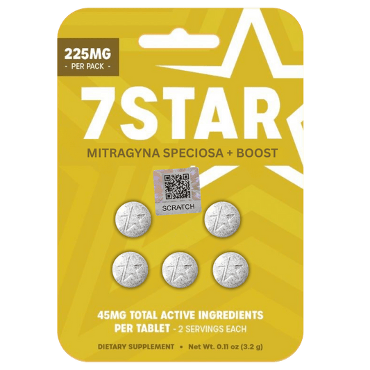 7 STAR Kratom ( Mitragyna Speciosa ) + Boost Extract 5 Count Pack - 7 Star 7 - hydroxymitragynine